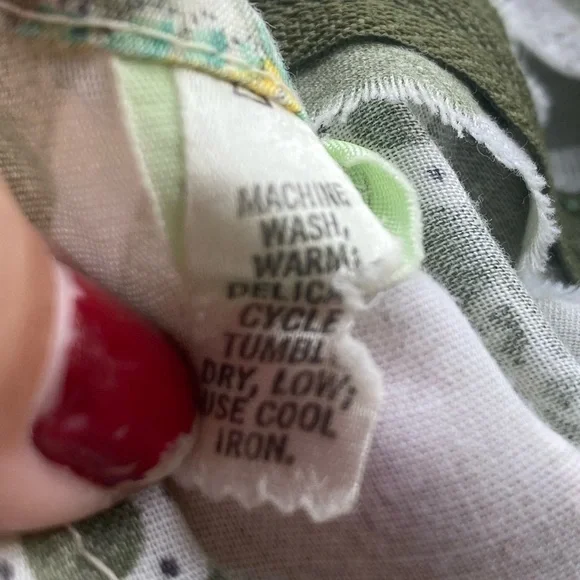 Vintage 70’s Maxi Dress Winged Laced Sleeves 24” waist - Picture 13 of 14